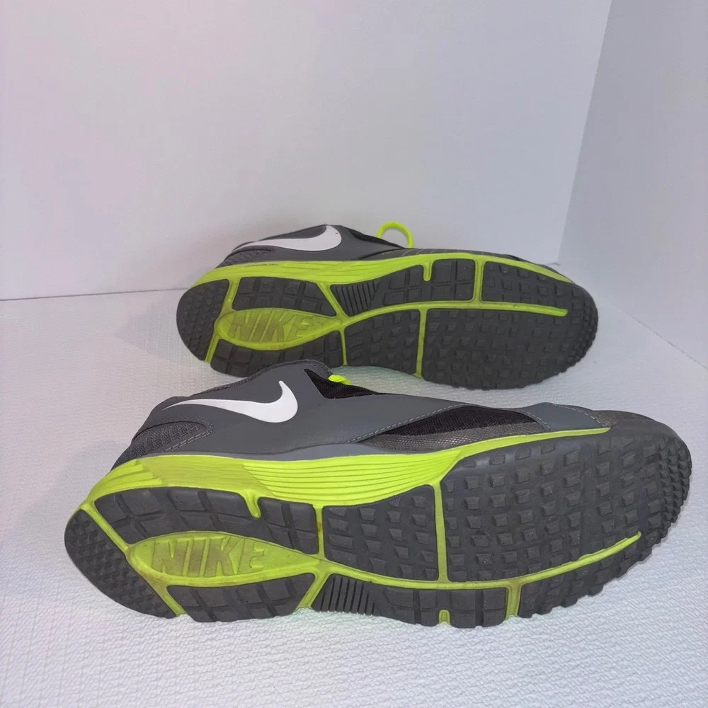 Nike Lunarlon Flywire‎ Running Shoes Gray Green Athletic Mens Size 11.5